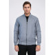 Plain Zippered Pockets Men Bomber Coat | Grey