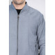 Plain Zippered Pockets Men Bomber Coat | Grey