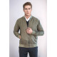 Plain Zippered Pockets Men Bomber Coat | Light Green