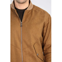 Tawny Patch Pockets Suede Bomber Coat