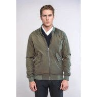 Zippered Flap Pockets  Men Bomber Coat  | Khaki