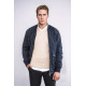 Flap Pockets Zippered Men Bomber Coat | Navy Blue