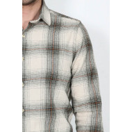Beige Checked Men's Lumberjack Shirt