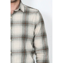 Beige Checked Men's Lumberjack Shirt