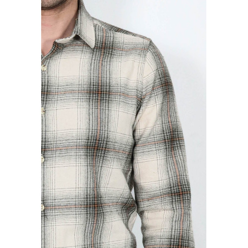 Beige Checked Men's Lumberjack Shirt