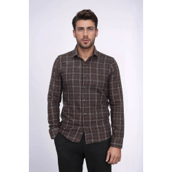 Checked Brown Men's Lumberjack Shirt