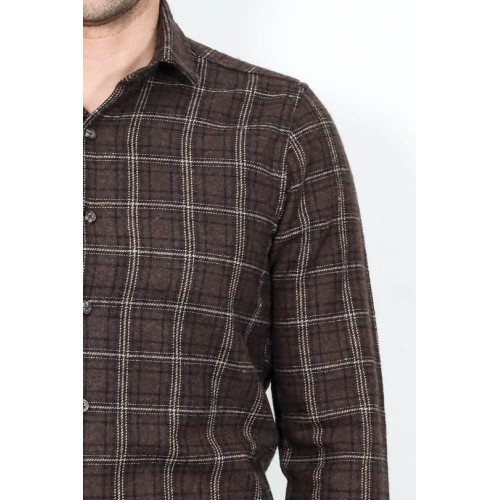 Checked Brown Men's Lumberjack Shirt