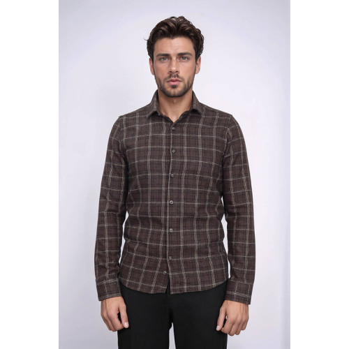 Checked Brown Men's Lumberjack Shirt