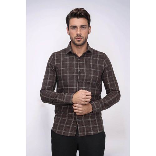 Checked Brown Men's Lumberjack Shirt