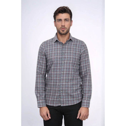 Checked Grey Men's Lumberjack Shirt
