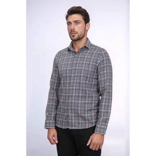 Checked Grey Men's Lumberjack Shirt