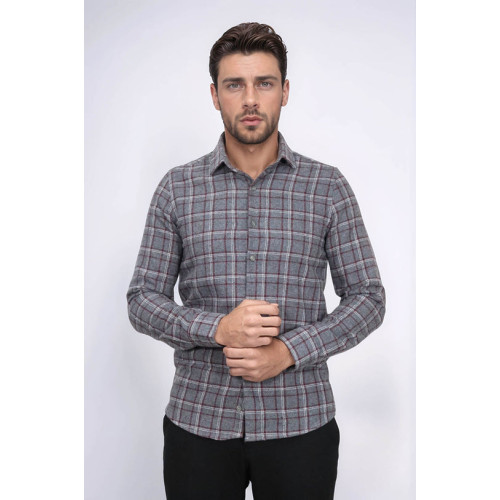 Checked Grey Men's Lumberjack Shirt