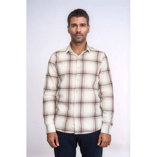 Plaid Light Brown Men Lumberjack Shirt