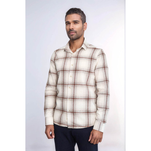 Plaid Light Brown Men Lumberjack Shirt