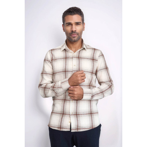Plaid Light Brown Men Lumberjack Shirt