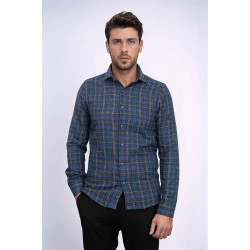 Plaid Navy-Blue Men's Lumberjack Shirt
