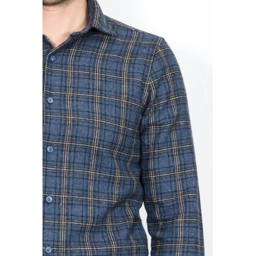 Plaid Navy-Blue Men's Lumberjack Shirt
