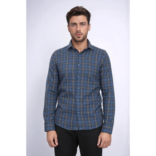Plaid Navy-Blue Men's Lumberjack Shirt