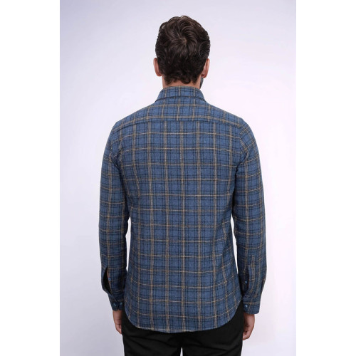 Plaid Navy-Blue Men's Lumberjack Shirt
