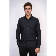 Plain Black Men's Lumberjack Shirt  | Slim-Fit