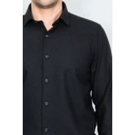 Plain Black Men's Lumberjack Shirt  | Slim-Fit