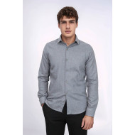 Plain Grey Men's Lumberjack Shirt | Slim Fit