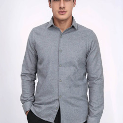Plain Grey Men's Lumberjack Shirt | Slim Fit