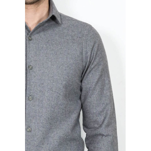Plain Grey Men's Lumberjack Shirt | Slim Fit