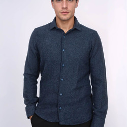 Winter Navy-Blue Patterned Men's Lumberjack Shirt