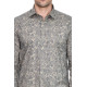 Bloom Patterned Beige Slim-Fit Shirt