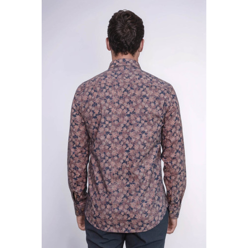 Bloom Patterned Brown Slim-Fit Shirt