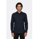 Bloom Patterned Dark Blue Slim Fit Shirts For Men