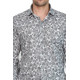 Bloom Patterned Dark Slim-Fit Grey Men's Shirt