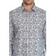 Bloom Patterned Grey Slim-Fit Shirt