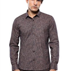 Brown Patterned Shirts For Men