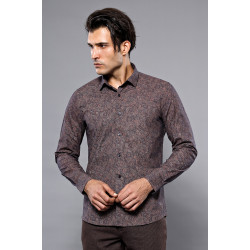 Brown Patterned Shirts For Men