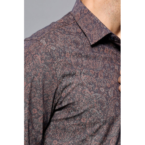 Brown Patterned Shirts For Men