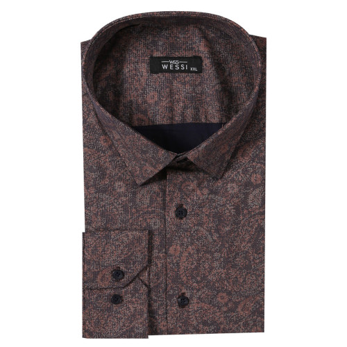 Brown Patterned Shirts For Men