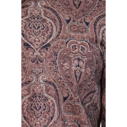 Brown Patterned Slim-Fit Men's Shirt