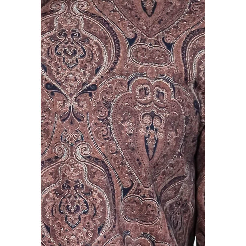 Brown Patterned Slim-Fit Men's Shirt
