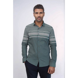 Green Diamond Patterned Shirt