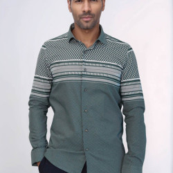 Green Diamond Patterned Shirt