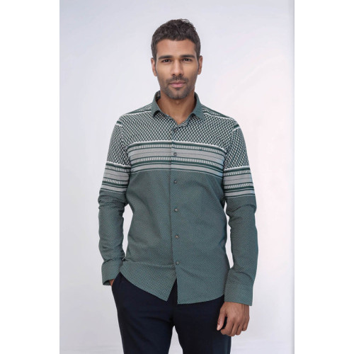 Green Diamond Patterned Shirt