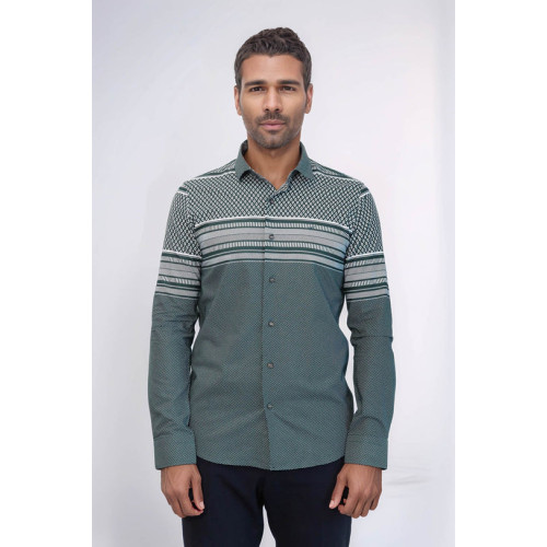 Green Diamond Patterned Shirt