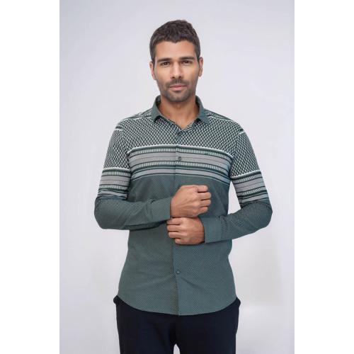 Green Diamond Patterned Shirt