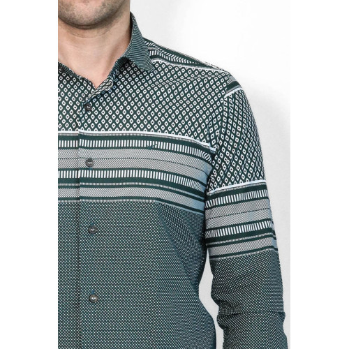 Green Diamond Patterned Shirt