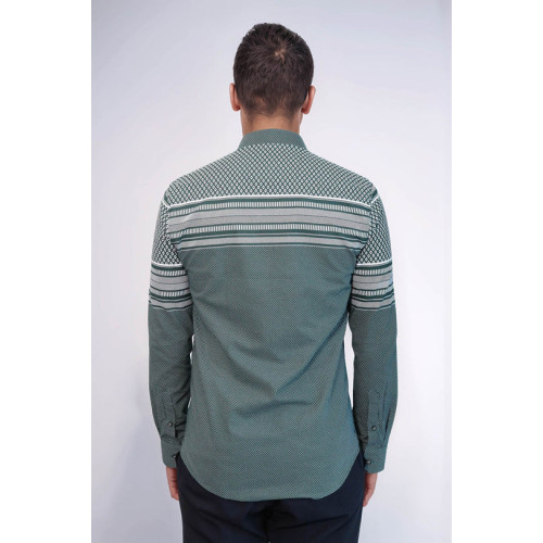 Green Diamond Patterned Shirt