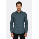 Bloom Patterned Green Slim-Fit Shirts For Men