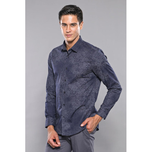 Patterned  Shirts For Men | Navy-Blue