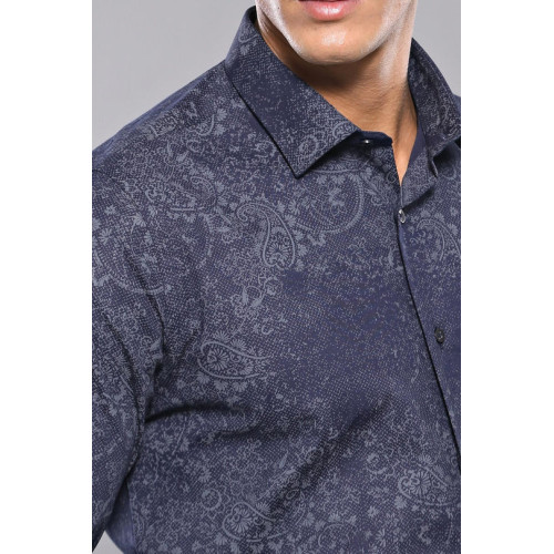 Patterned  Shirts For Men | Navy-Blue